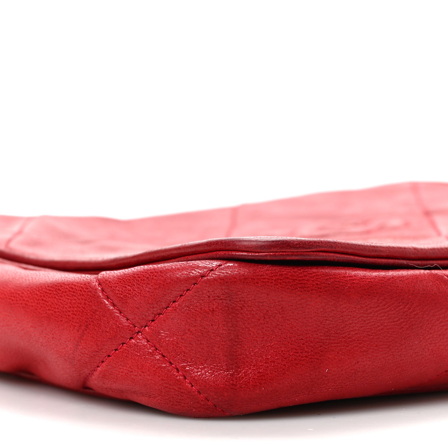 Chanel Lambskin Quilted CC Shoulder Bag Red 9 of 12