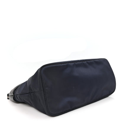 Prada Nappa Nylon Soft Padded Shopping Tote Black Blue 4 of 10