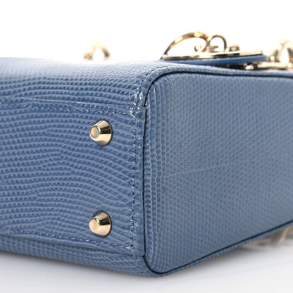 Christian Dior Lizard Mini Lady Dior Blue 10 of 17