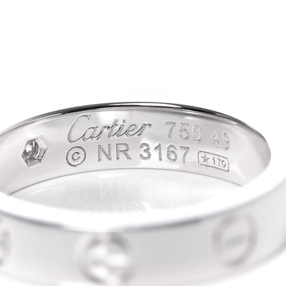 Cartier 18K White Gold Diamond 4mm LOVE Wedding Band Ring 49 5 4 of 4
