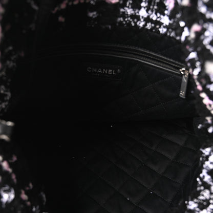 Chanel Tweed Patchwork Quilted Small Chanel 22 Black Pink White 6 of 11