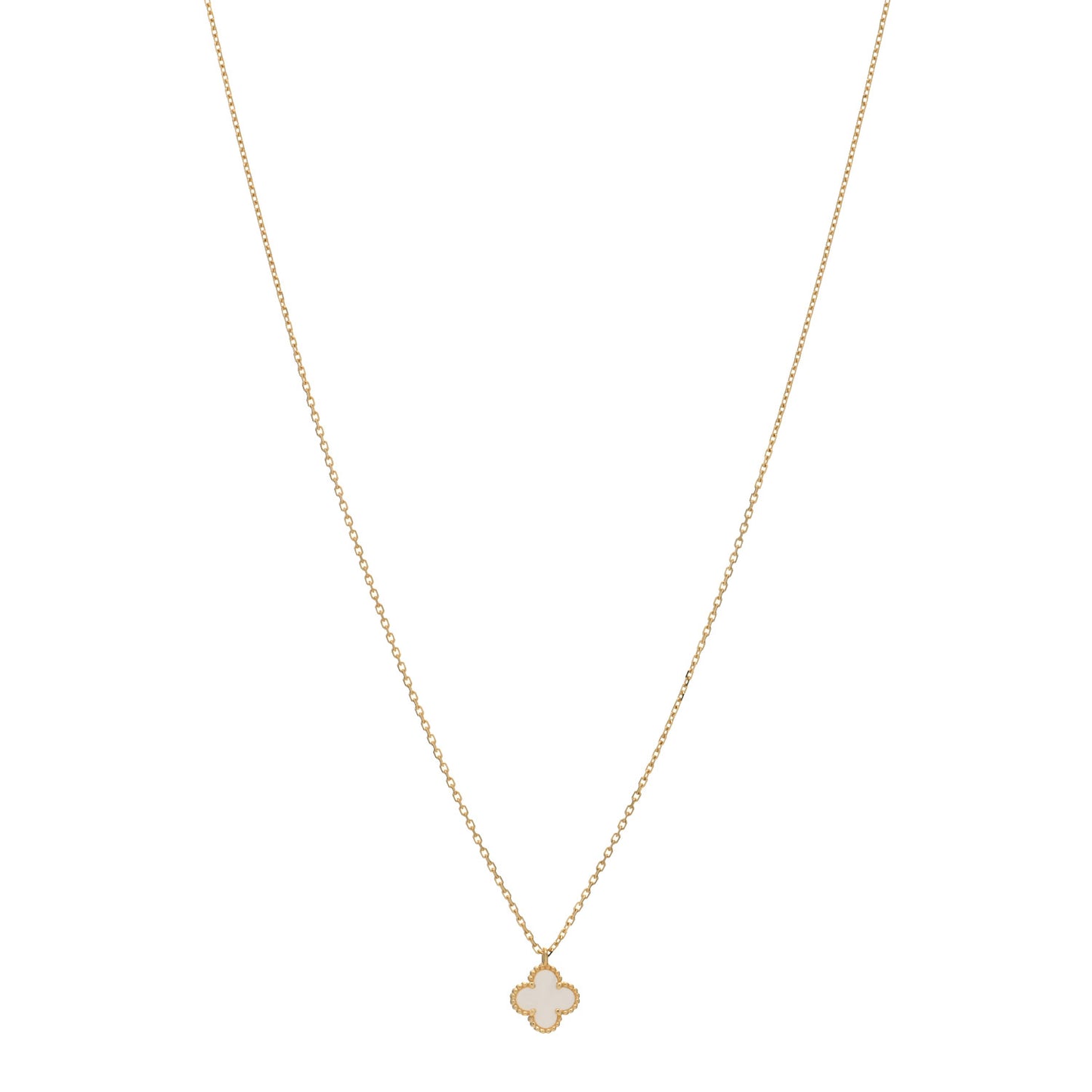 18K Yellow Gold Mother of Pearl Sweet Alhambra Pendant Necklace