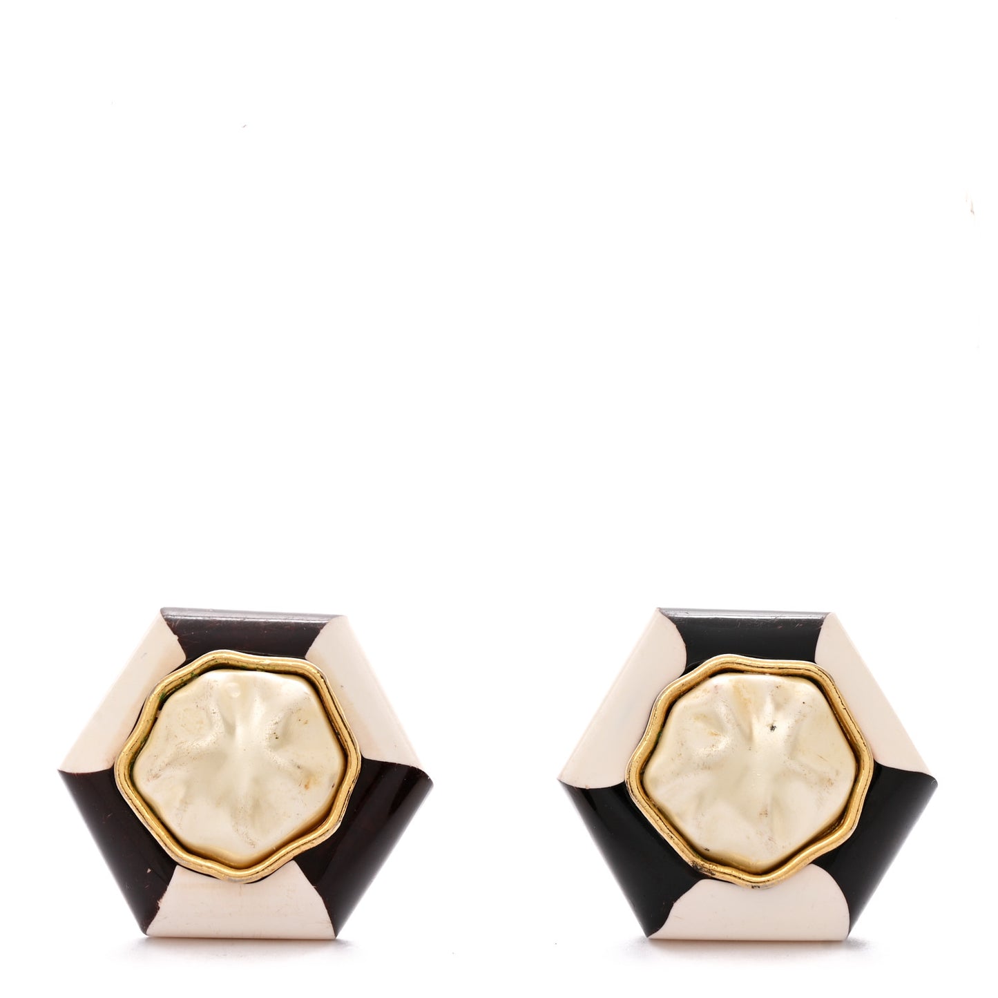 Pearl Clip On Earrings Brown Gold