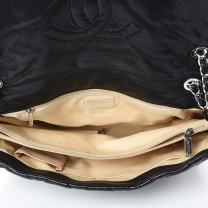 Chanel Glazed Caviar Quilted Stretch Spirit Messenger Bag Black 7 of 9