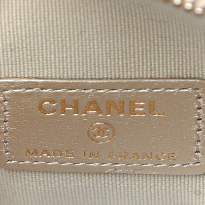 Chanel Metallic Lambskin Quilted CC In Love Heart Clutch With Chain Gold 6 of 10