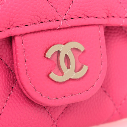 Chanel Caviar Quilted Flap Card Holder Wallet Pink 9 of 10