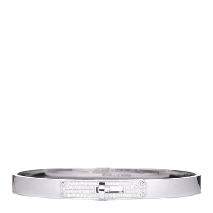 Hermes 18K White Gold Diamond PM Kelly Pave Bracelet SH 1 of 5