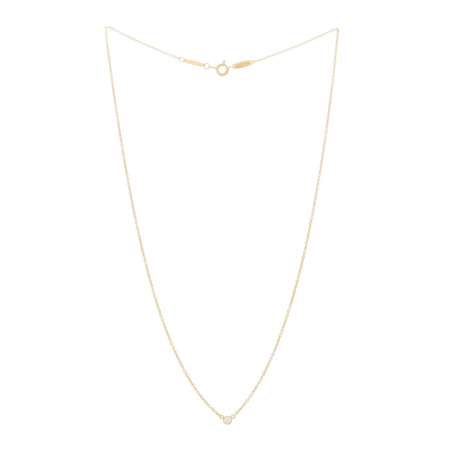 18K Yellow Gold Diamond .05ct Elsa Peretti Diamonds by the Yard Pendant Necklace