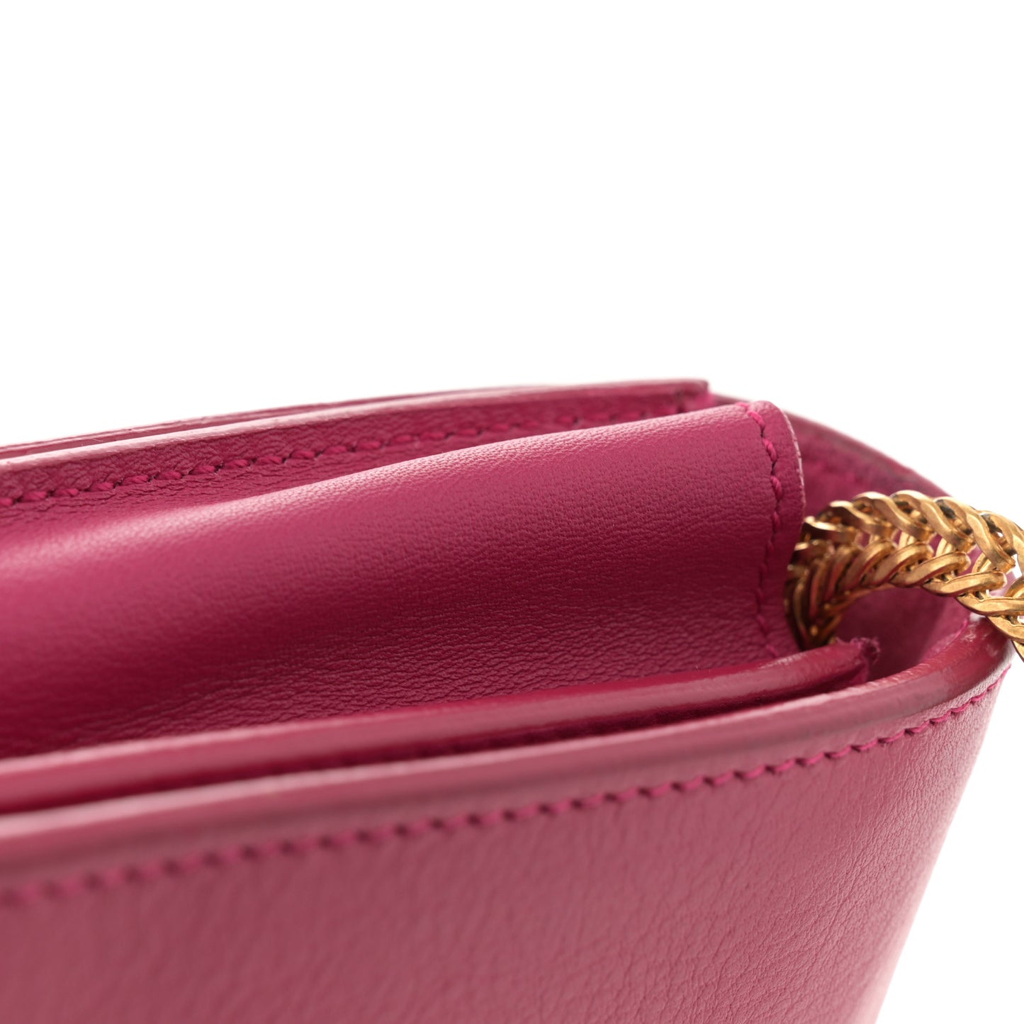 Calfskin Small Classic Y Satchel Fuchsia