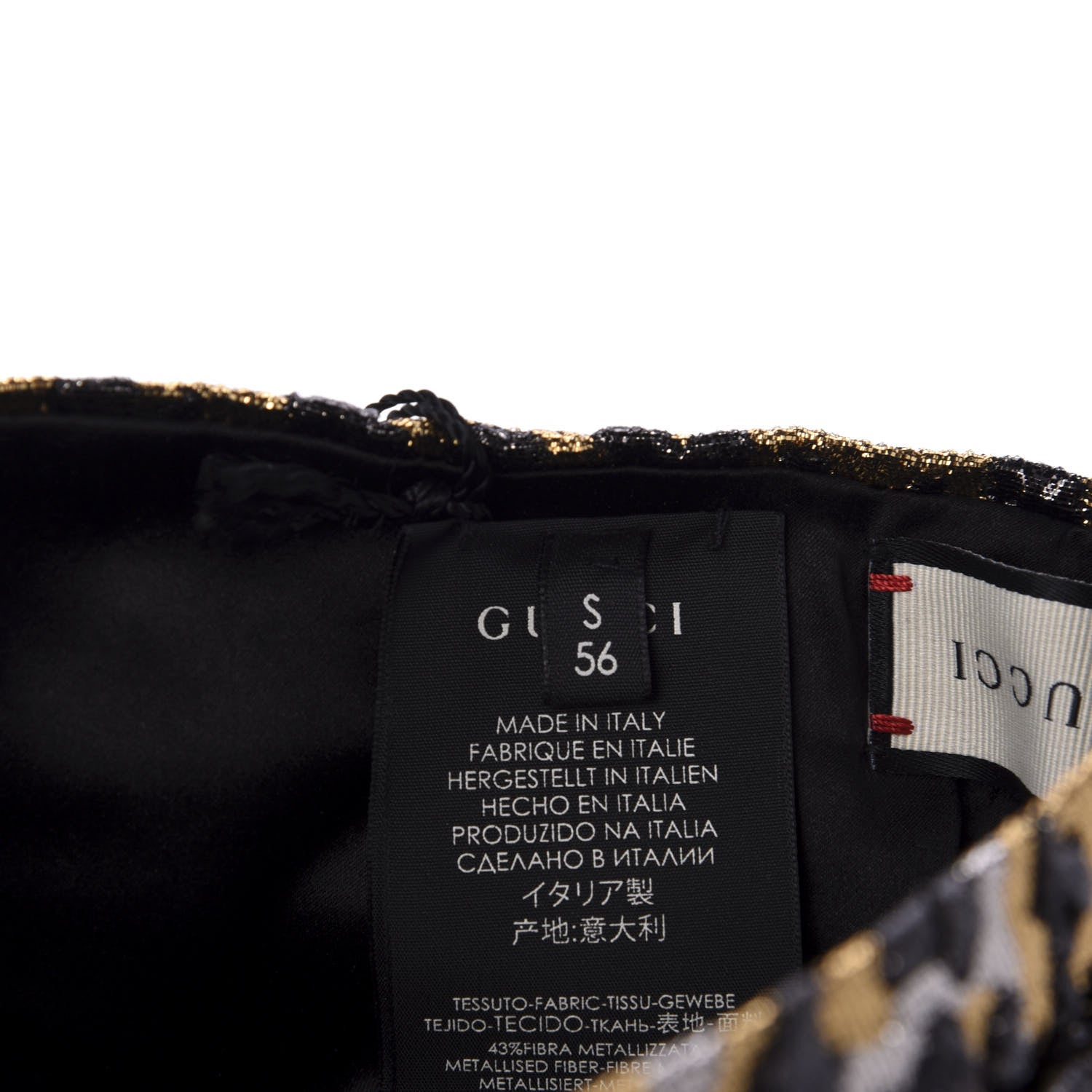 Gucci Metallic Leonte Turban S 56 Black Gold 6 of 7