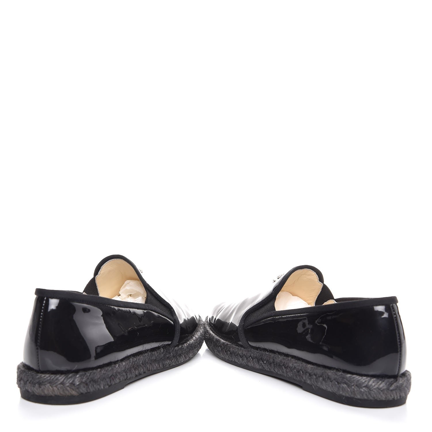 Chanel Patent Calfskin CC Mocassin Loafer Espadrilles 37 Black 6 of 10