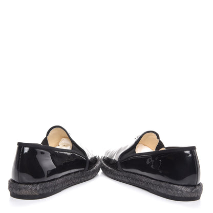 Chanel Patent Calfskin CC Mocassin Loafer Espadrilles 37 Black 6 of 10