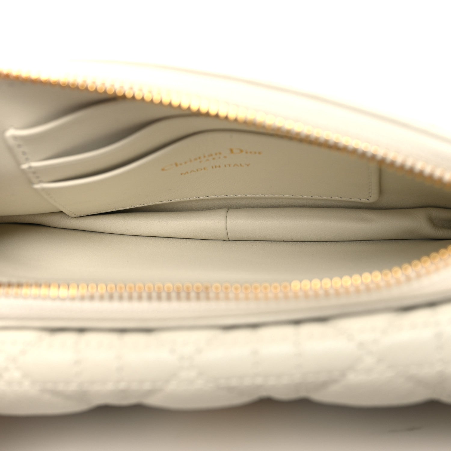 Christian Dior Supple Calfskin Cannage Caro Pouch with Chain Latte 6 of 11