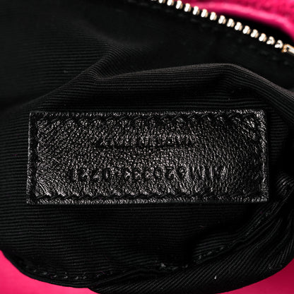 Saint Laurent Boucle Tweed Quilted Toy Loulou Puffer Monogram Chain Satchel Magenta 20 of 31