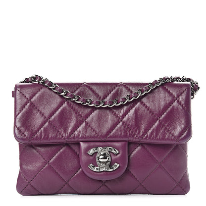 Chanel Lambskin Quilted Mini Mineral Nights Flap Crossbody Bag Purple 1 of 11