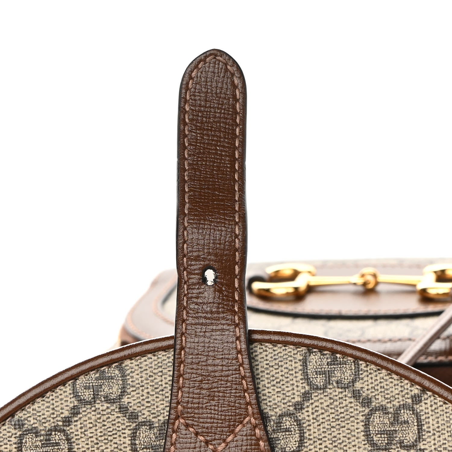 Gucci GG Supreme Monogram Calfskin Horsebit 1955 Single Buckle Backpack Beige Brown Sugar 12 of 17