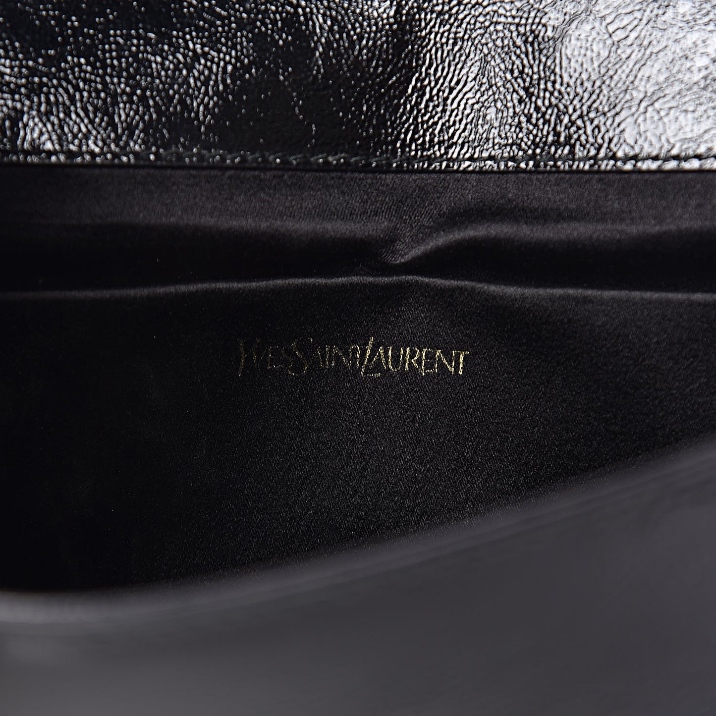Textured Patent Monogram Large Belle De Jour Clutch Black