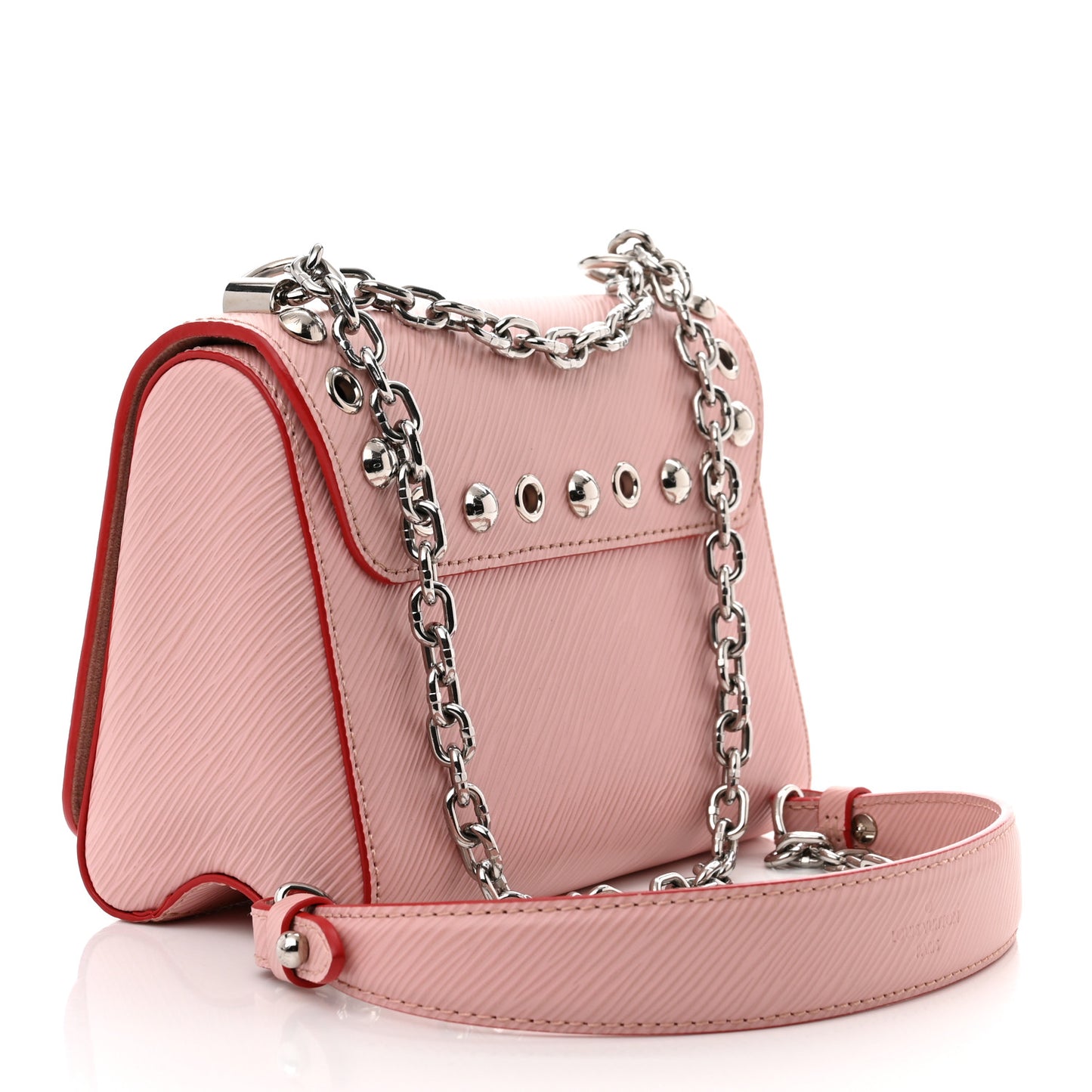 Epi Studded Twist Shoulder Bag PM Rose Ballerine