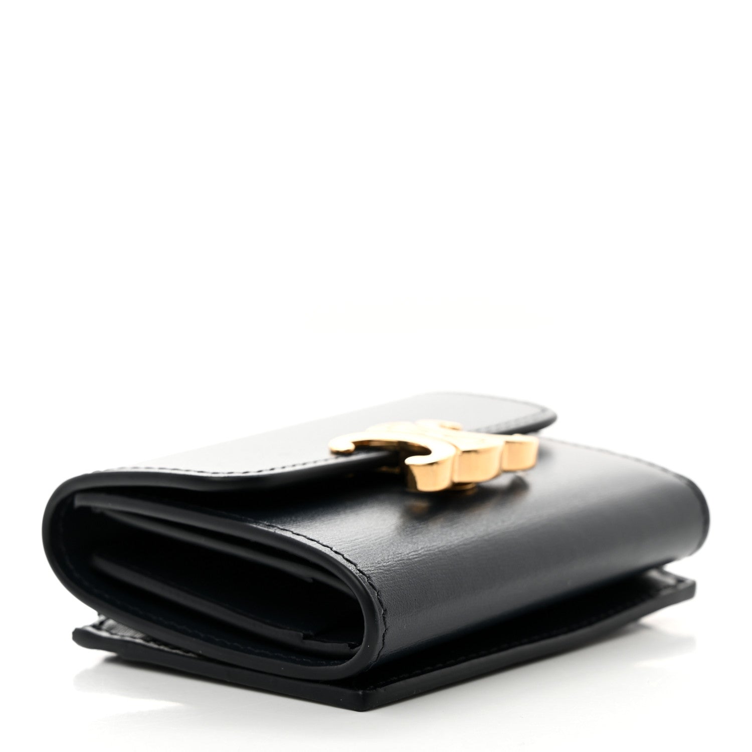 Celine Calfskin Compact Triomphe Wallet With Coin Purse Dark Blue 5 of 10
