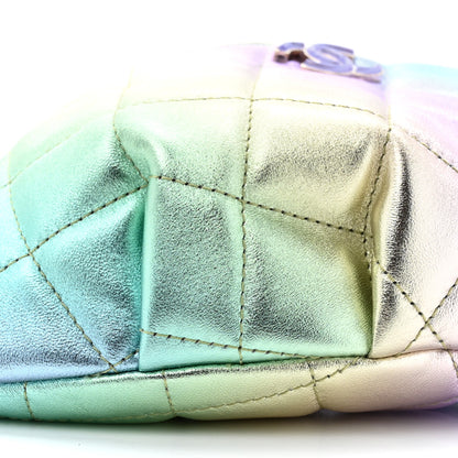 Chanel Gradient Metallic Lambskin Quilted Walking Mood Waist Bag Fanny Pack Pink Purple Green 10 of 10