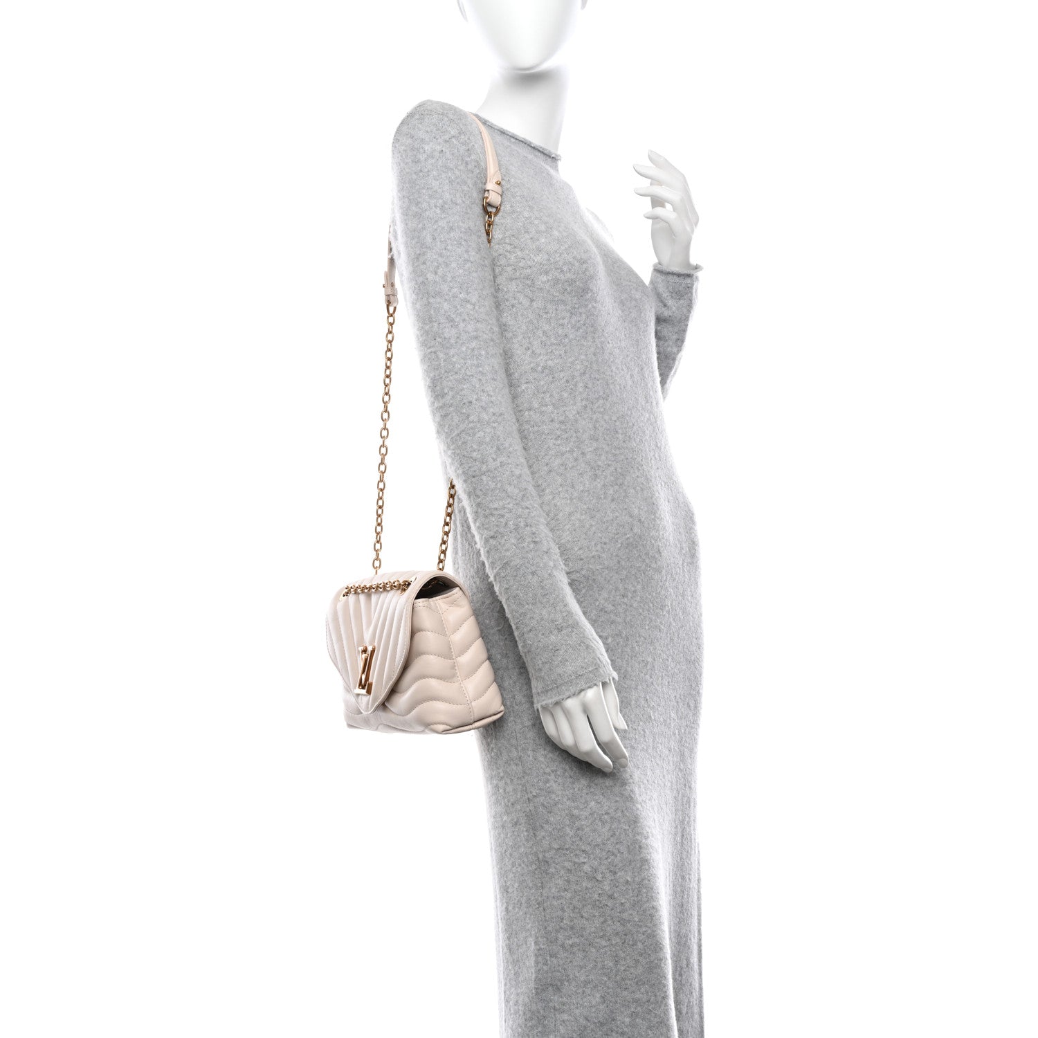Louis Vuitton Calfskin New Wave Chain Bag MM NM Ivory Ivory 2 of 11