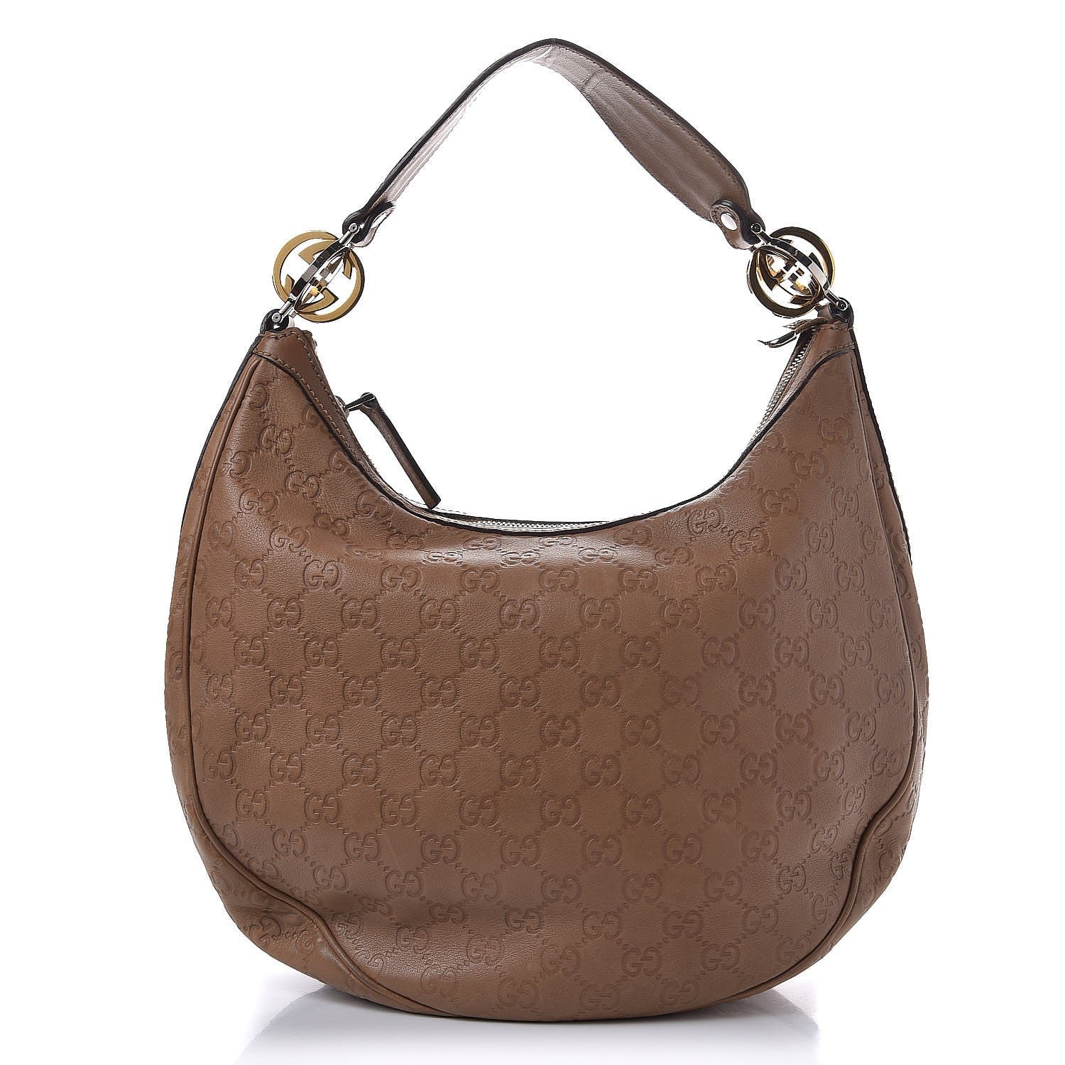 Gucci Guccissima Medium GG Twins Hobo Brown 1 of 10