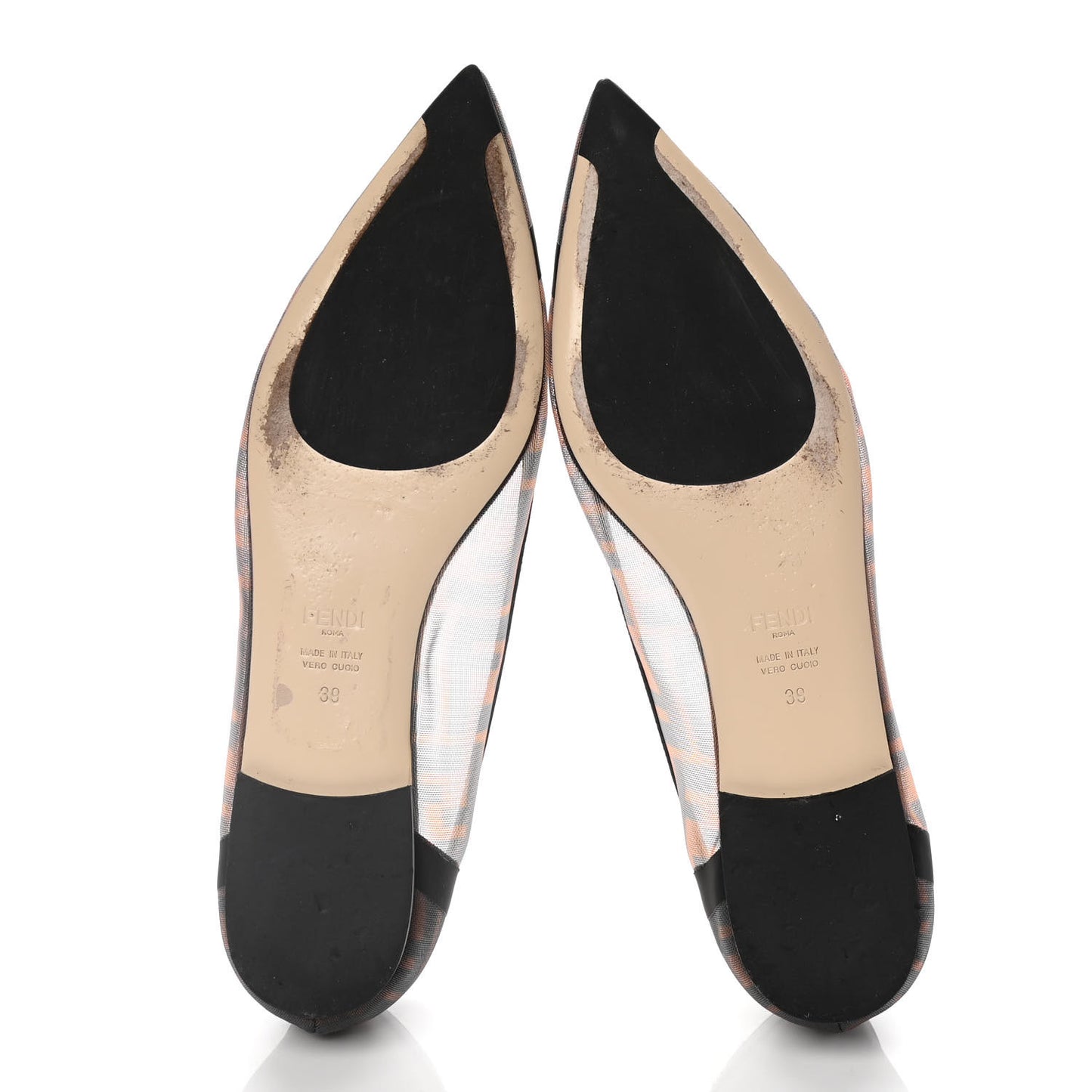 Mesh FF Skimmer Ballerina Flats 39 Tobacco Moro Black