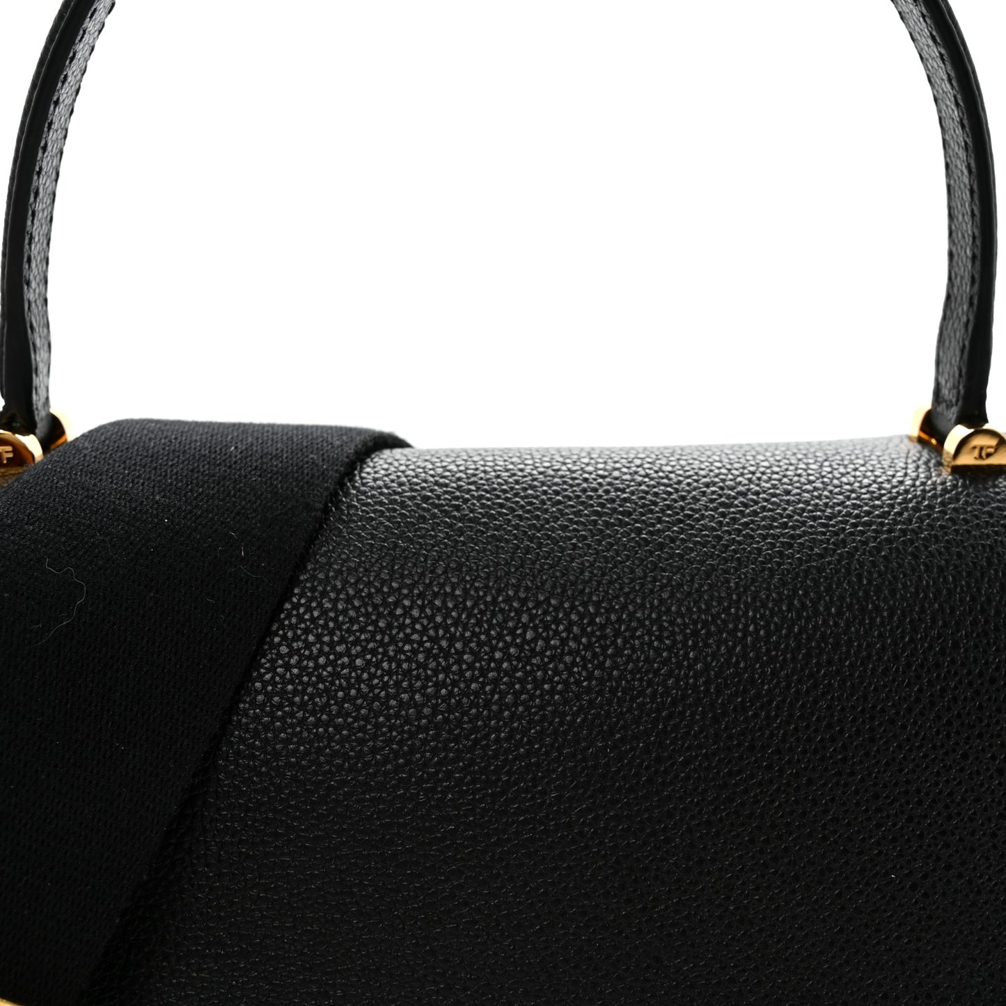 Calfskin Tara Top Handle Bag Black