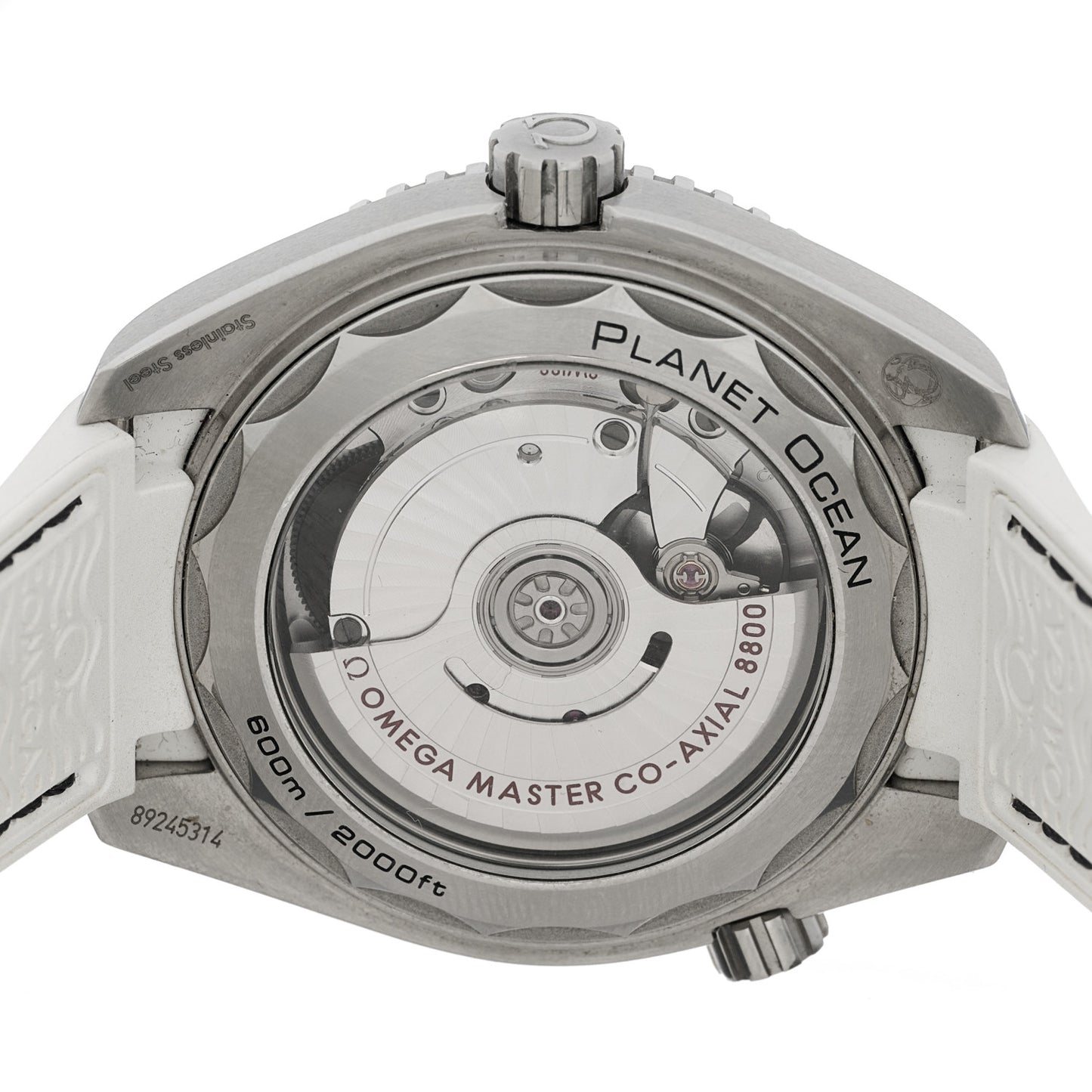 Stainless Steel Alligator 39.5mm Seamaster Planet Ocean Co-Axial Automatic Watch White 215.33.40.20.04.001