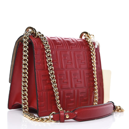 Fendi Vitello Liberty FF 1974 Embossed Small Kan U Shoulder Bag Fragola 3 of 9