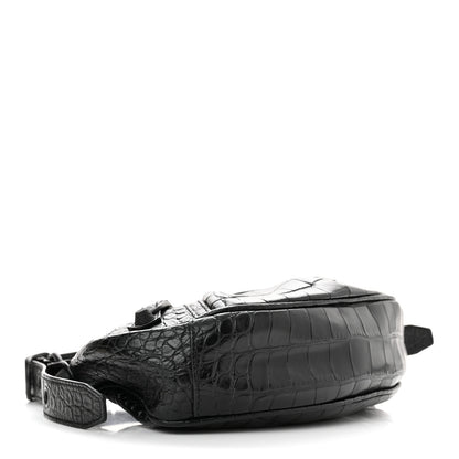 Balenciaga Extra Supple Calfskin Crocodile Embossed Monochrome Le Cagole Shoulder Bag XS Black 5 of 12