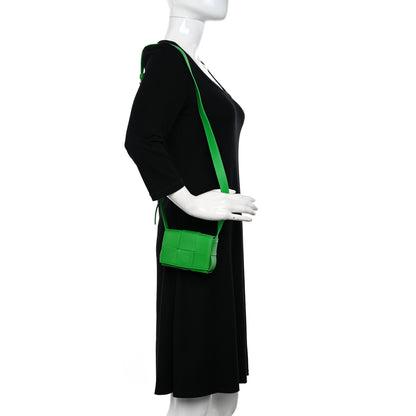 Bottega Veneta Lambskin Maxi Intrecciato Extra Mini Cassette Crossbody Bag Parakeet 2 of 9