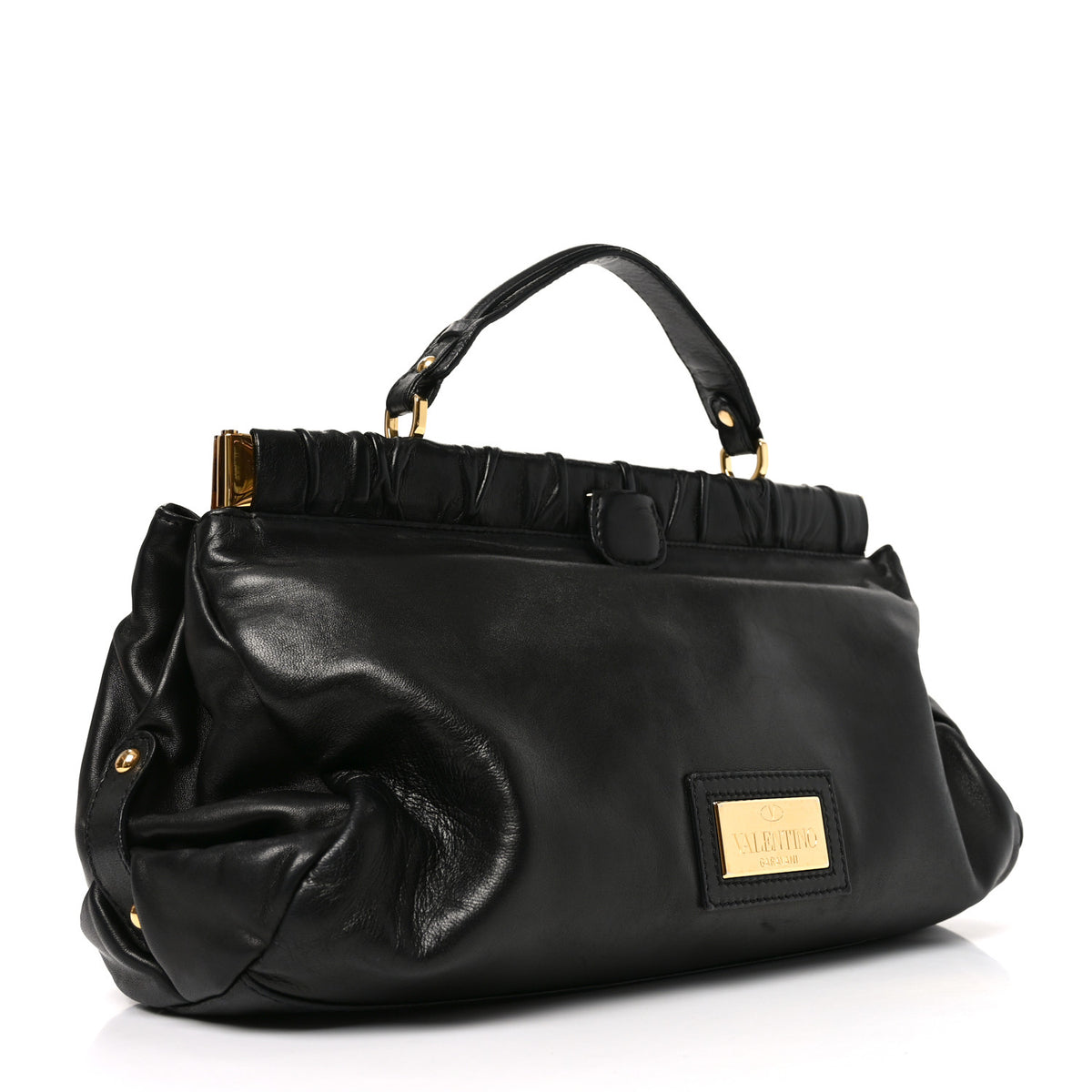 Valentino Garavani Nappa Jardin Rose Framed Duffel Black 3 of 10