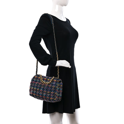 Chanel Tweed Quilted Medium Chanel 19 Flap Dark Multicolor 2 of 10