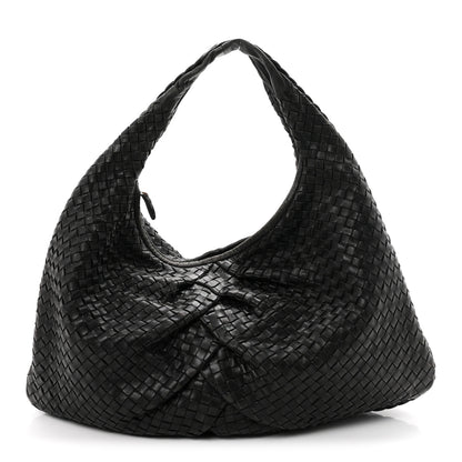 Bottega Veneta Nappa Intrecciato Pleated Large Veneta Hobo Black 1 of 9