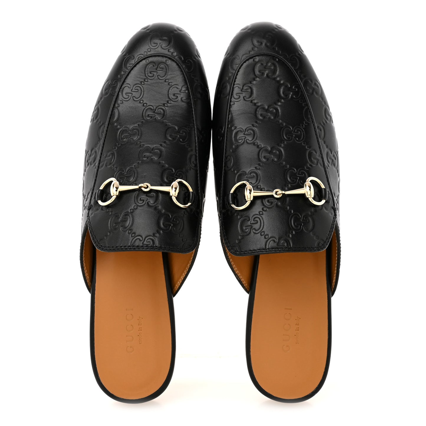Glamour Calfskin Guccissima Womens Princetown Slippers 39 Black