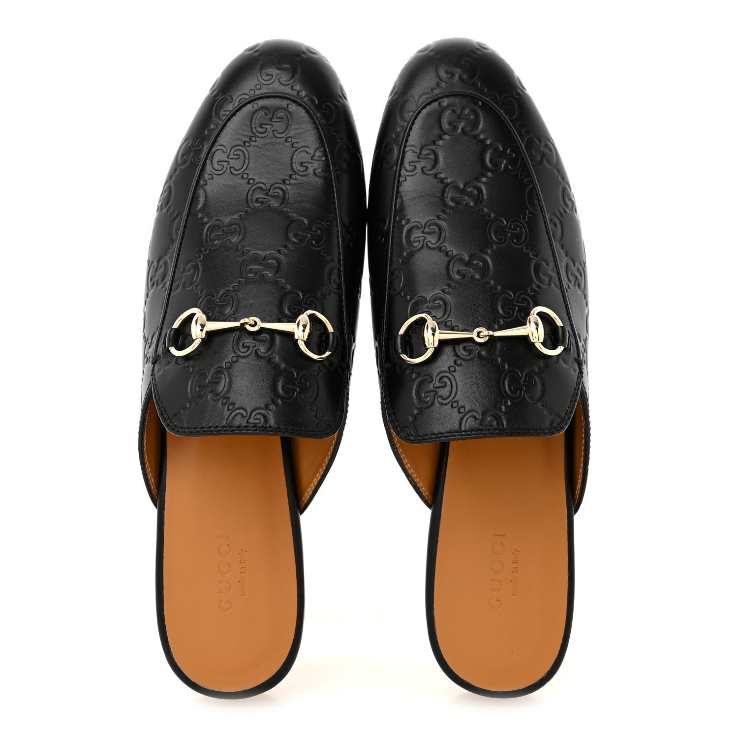 Gucci Glamour Calfskin Guccissima Womens Princetown Slippers 39 Black 2 of 11