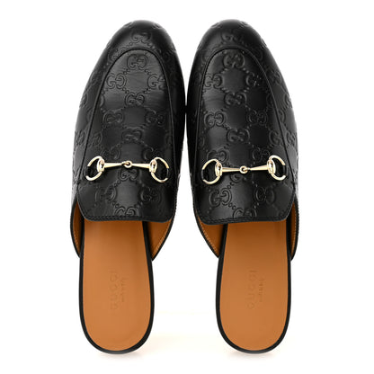Gucci Glamour Calfskin Guccissima Womens Princetown Slippers 39 Black 2 of 11