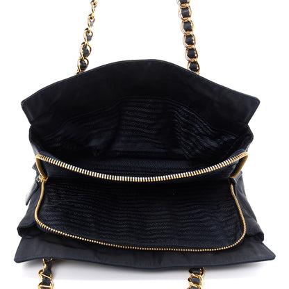Prada Tessuto Nylon Chain Shoulder Bag Baltico 5 of 12