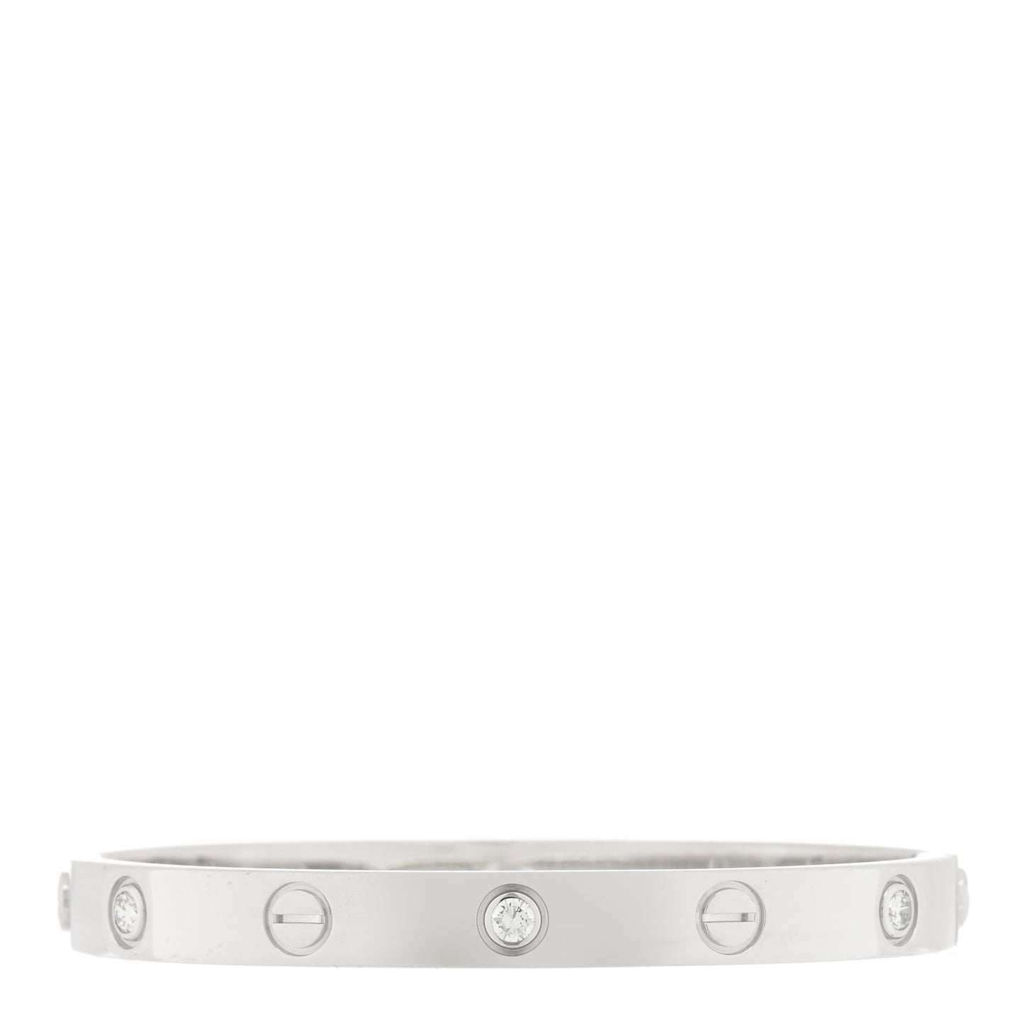 18K White Gold 6 Diamond LOVE Bracelet 16