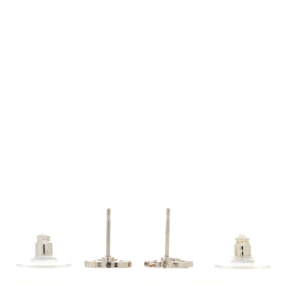 Chanel Crystal Mini CC Earrings Silver 3 of 4