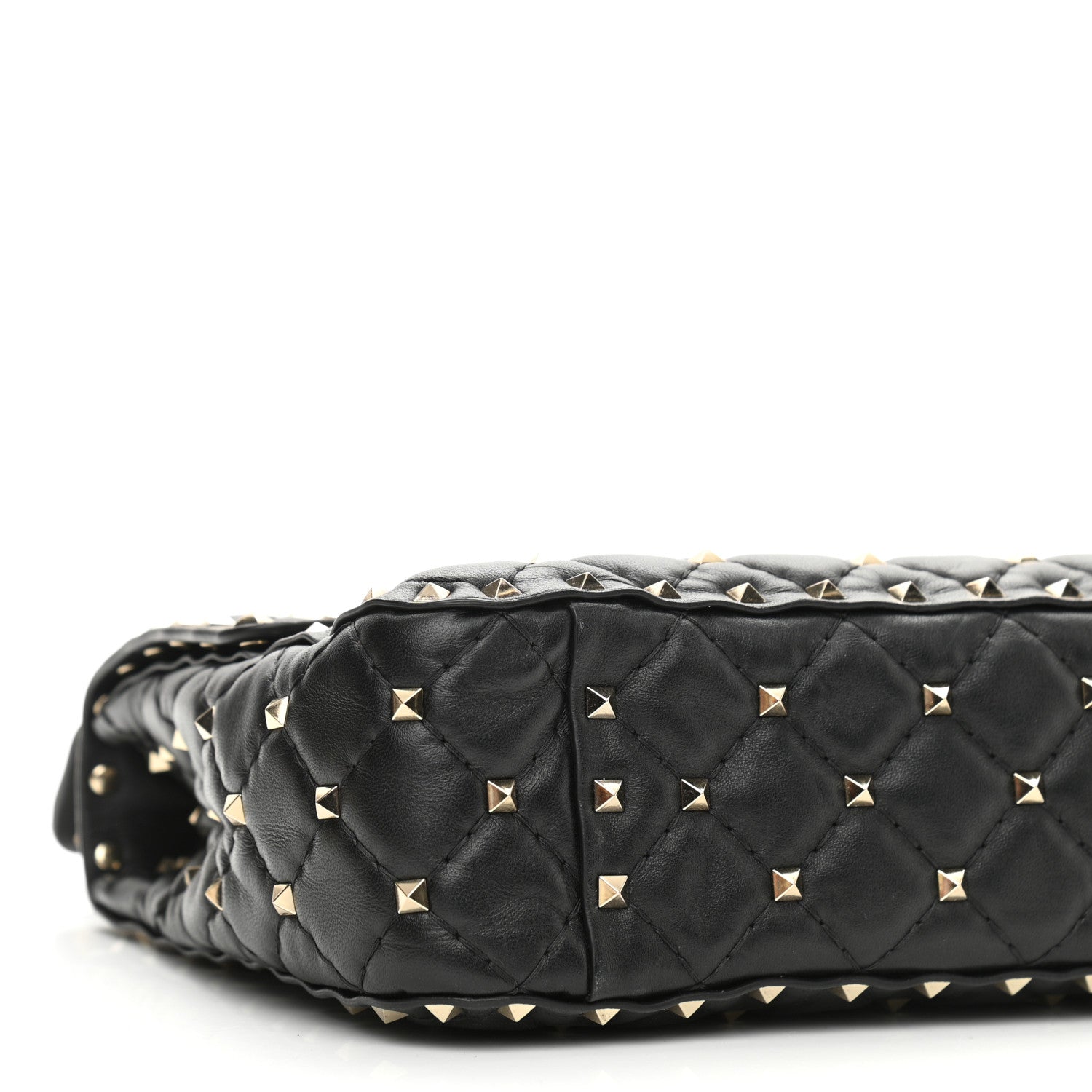 Valentino Garavani Lambskin VLTN Print Medium Rockstud Spike Shoulder Bag Black 8 of 10