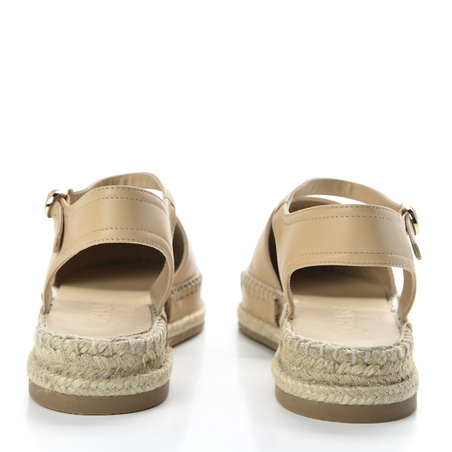Chanel Lambskin CC Espadrilles 35 Beige Black 6 of 10