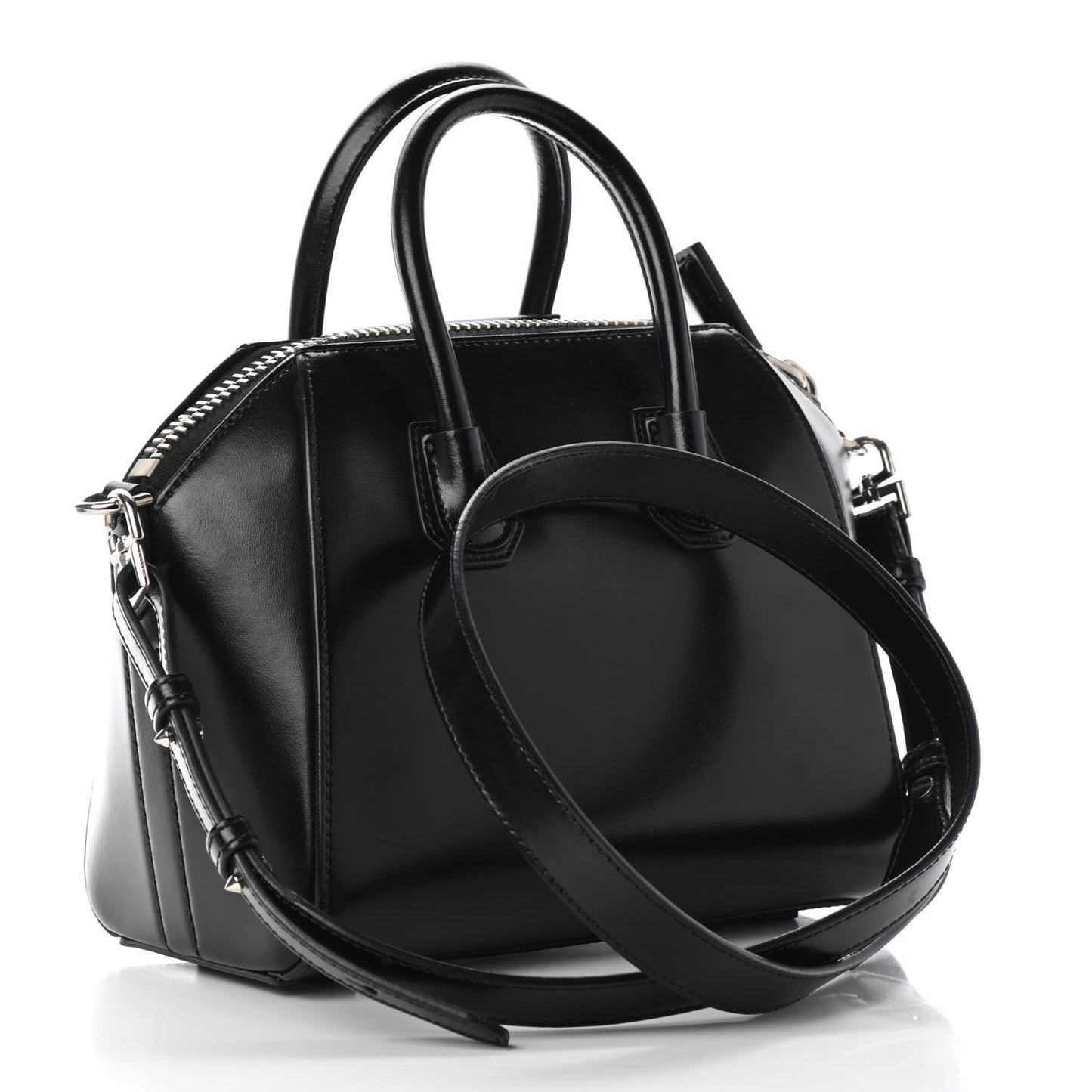 Shiny Lord Calfskin Mini Antigona Black