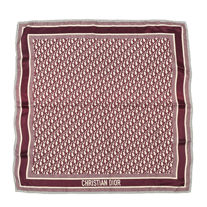 Christian Dior Silk Oblique Diortwin Square Scarf 90 Burgundy Navy Blue 1 of 9