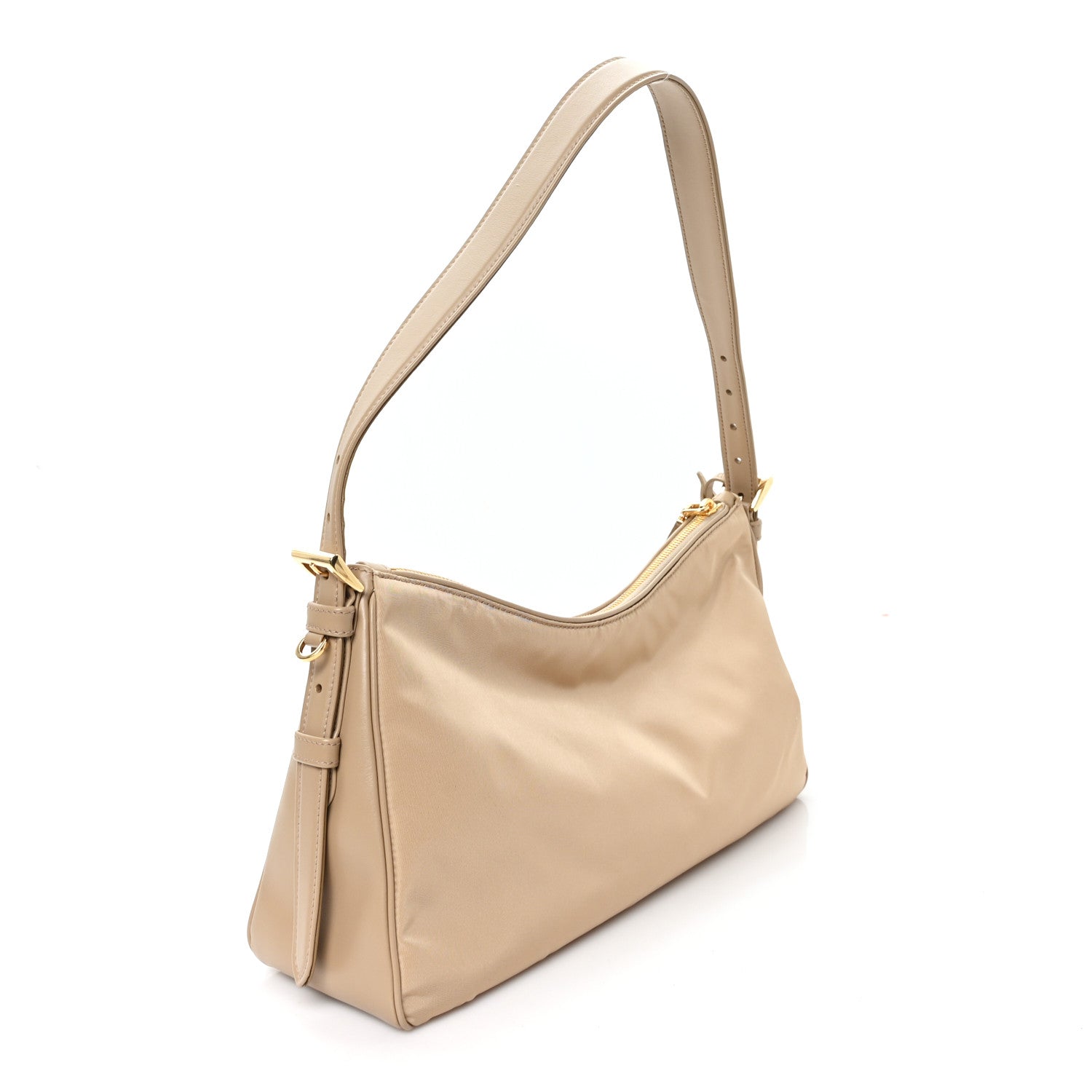Prada Re-Nylon Vitello Large Aimee Shoulder Bag Cammello 3 of 9