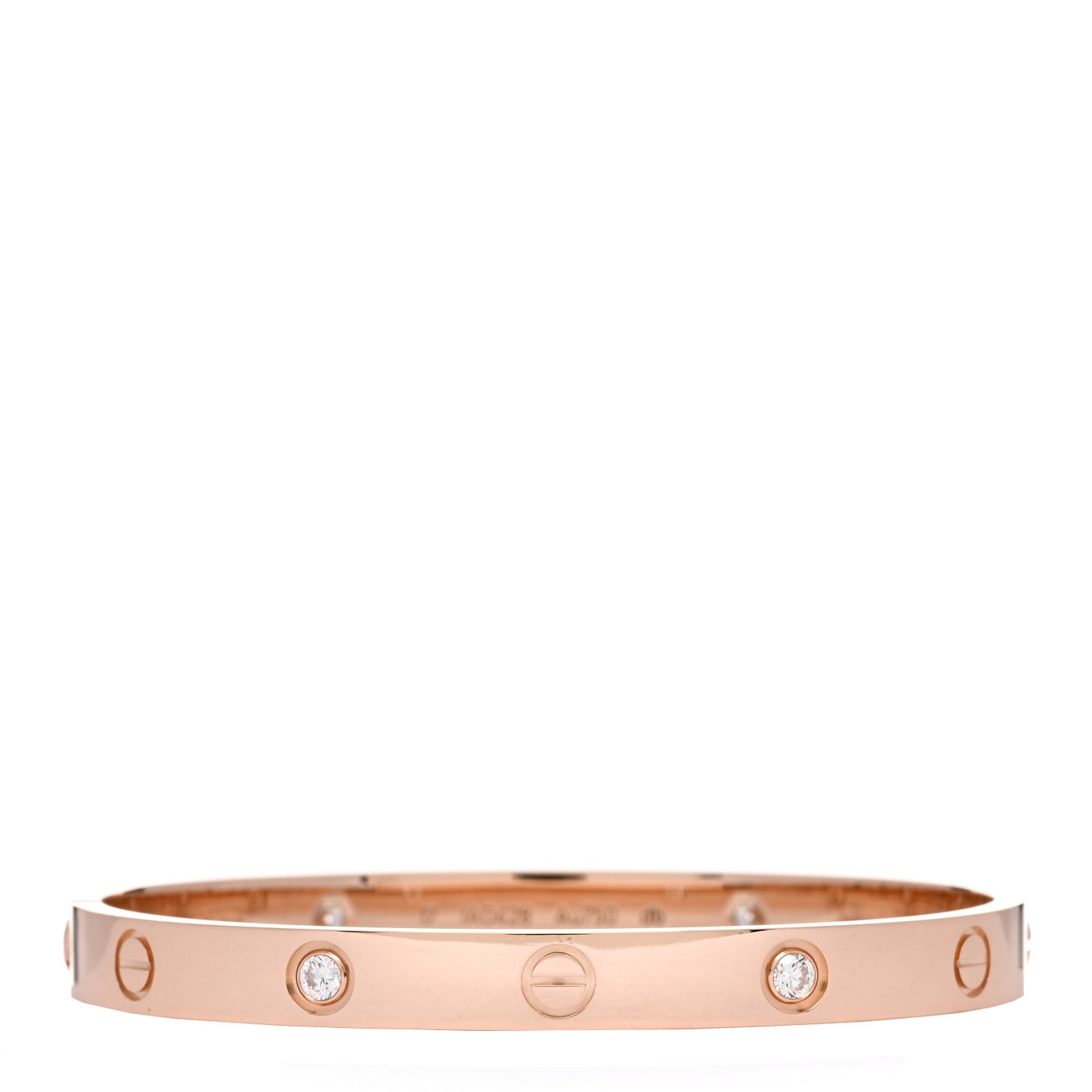 18K Pink Gold 4 Diamond LOVE Bracelet 17