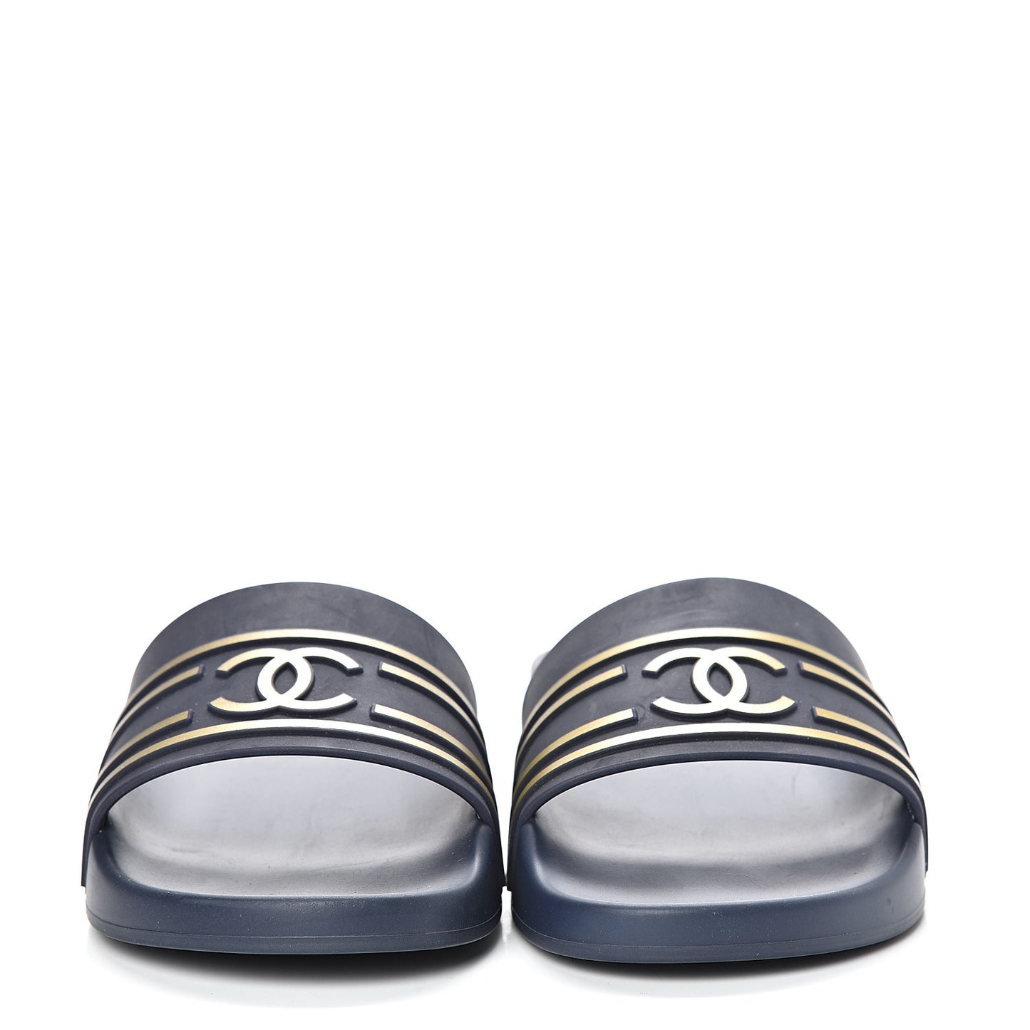 PVC CC Mules Sandals 39 Navy Gold