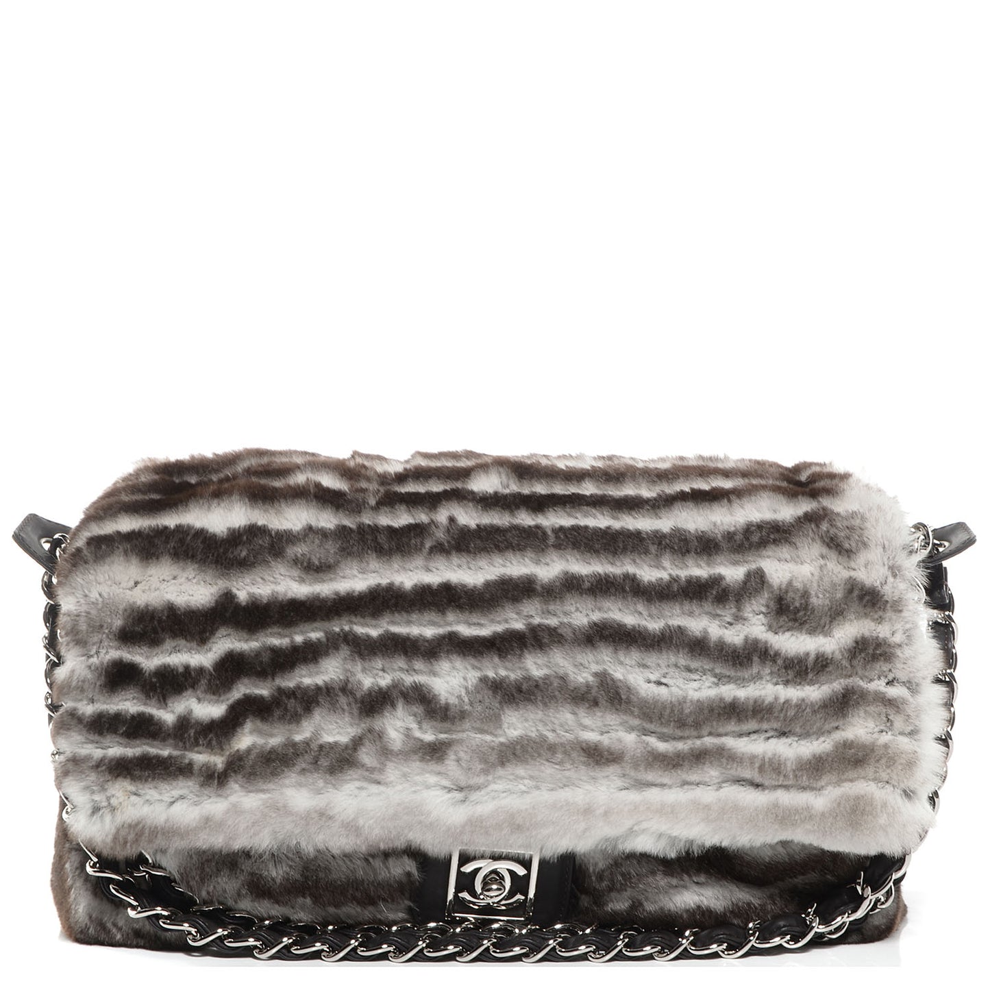 Chinchilla Fur Jumbo Flap Bag