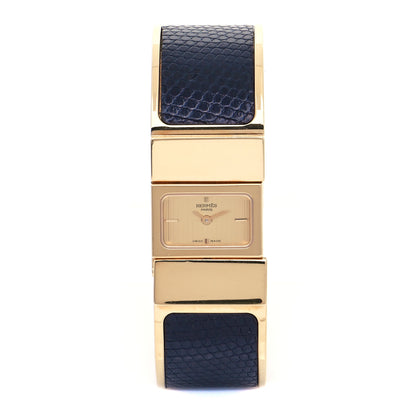 Hermes Stainless Steel Lizard 19mm Loquet Quartz Watch Mykonos 1 of 6